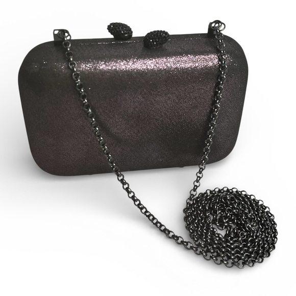 Kotur RARE purple metallic clutch hand bag with chain strap
